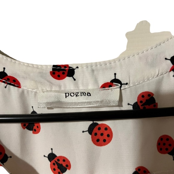 Poema 3X ladybug print top *damaged* - Picture 3 of 5